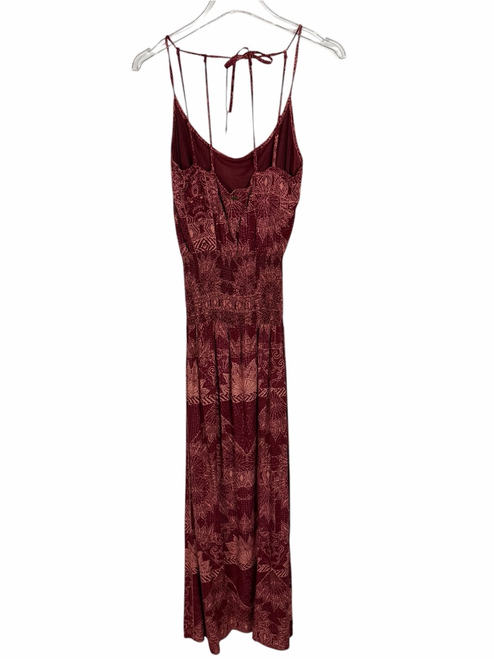 O'neill Kravitz Maxi Dress Strappy Back Boho Red Side Slits Size XS - Picture 7 of 12